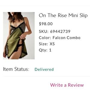 FREE PEOPLE ON THE RISE MINI SLIP IN A NO LONGER AVAILABLE COLOR